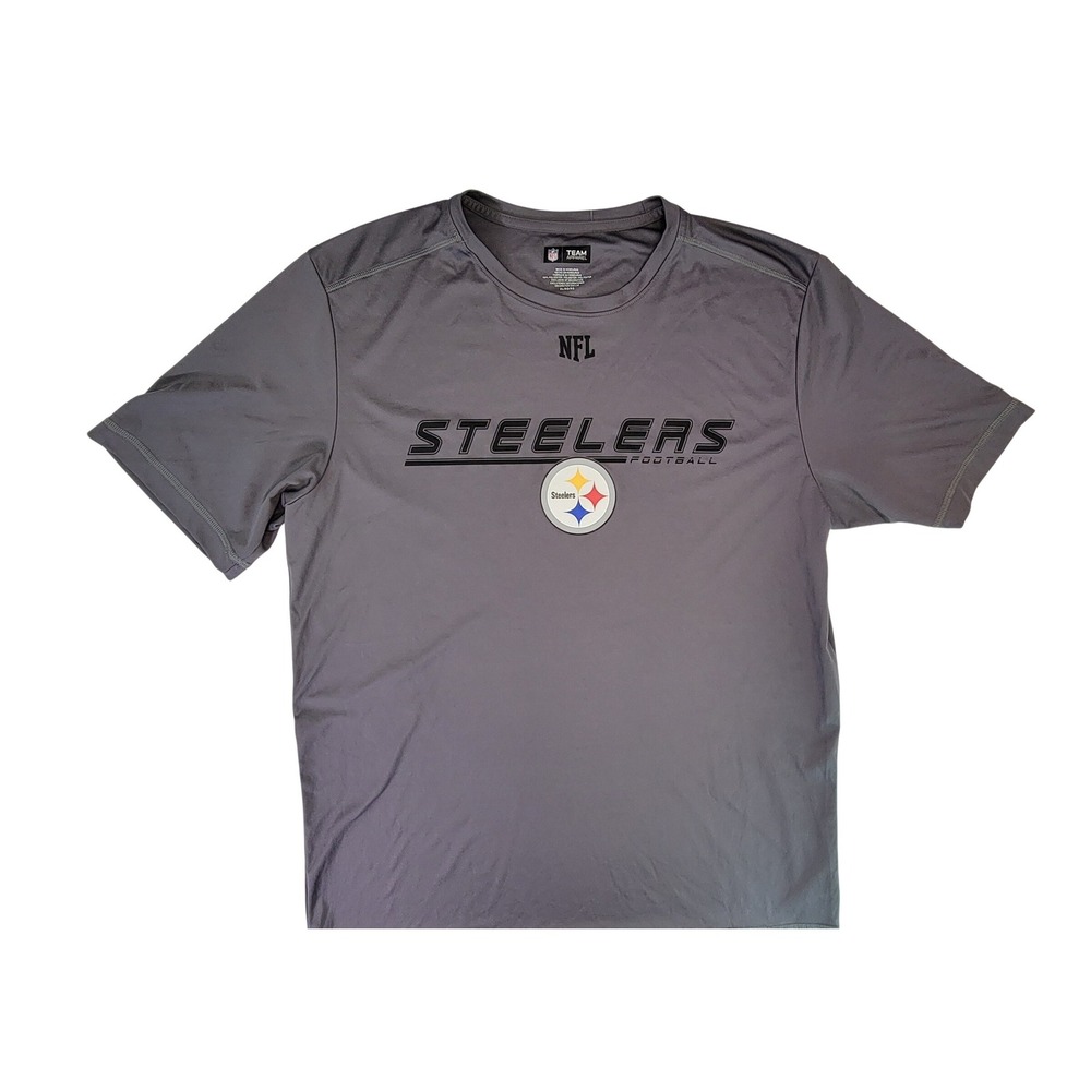 NFL Pittsburgh Steelers Football Team Apparel Gray Short Sleeve T Shirt Mens XL